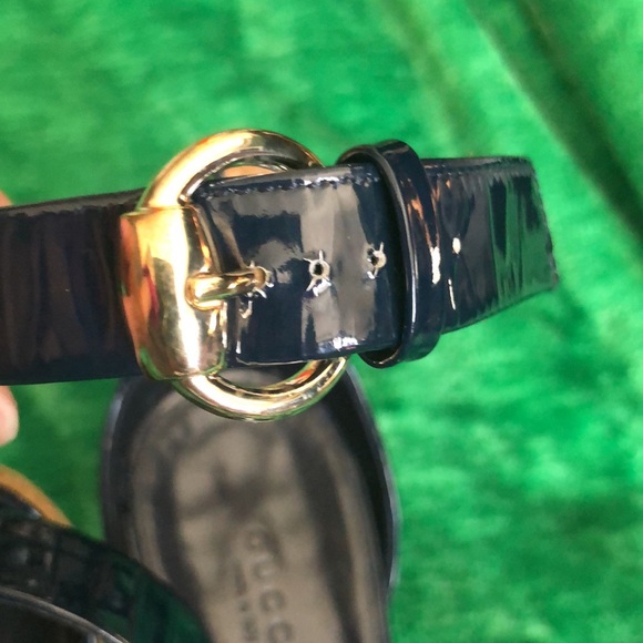 Authentic GUCCI WEDGE SANTANDER ANKLE STRAP - Picture 6 of 10